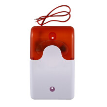 Wired Strobe Warning Siren Durable 12V Sound Alarm Flashing Light Sound Siren Horn Home Security Alarm System 115Db Orange
