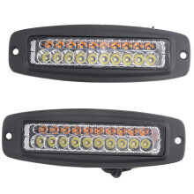 2X 7 Inch Dual-Color 100W Led Work Light Bar Flush Mount Flood Driving Fog Lamp