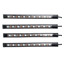4x DC12V 9 LED RGB Car Interior Atmosphere Footwell Strip Light USB Charger