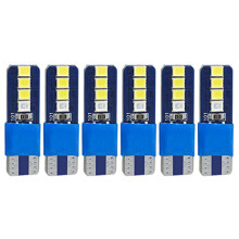 Pack Of 6 Canbus W5W T10 8 Smd 2835 Led for Auto Wedge Light Width Lamp Door Parking Bulb License Plate White 12V