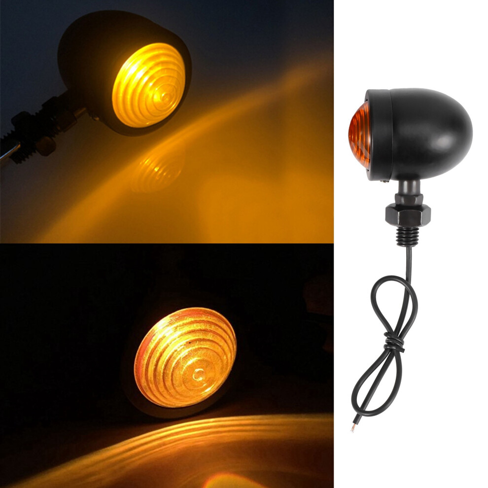 4Pcs Motorcycle Turn Signal Indicator Lamp Moto Blinker For Chopper Bobber Black/Light 6031977095335