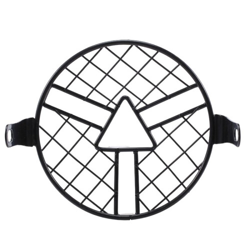 Motorcycle Headlight Lamp Shade Retro Black Shell Round Headlight Grille