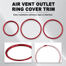 7 piezas rojo exterior aire acondicionado salida de aire cubierta del anillo de ajuste para Clase C 2015 W205 C180 C200 C250 C300 C400 y