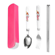 18 Piece Red Stainless Steel Cutlery Set for 6 with Chopsticks, Dishwasher Safe Modern Flatware