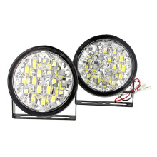 2Pcs 12V 18 LED DRL Round Car Fog Lamp Driving Daytime Running Light White