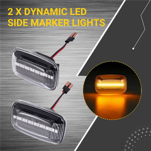 2Pcs Car Dynamic LED Side  Light Turn Signal Light for  Land  70 80 100 Series 1