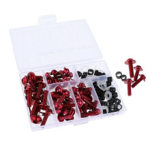 158PCS Universal Motorcycle Fairing Screws Nuts Kit Moto Body Work Bolts Screw for YZF R1 R6 R3 2004- 2008(Red)