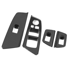 4Pcs Car Window Lift Panel Button Frame Cover Trim for- 5 Series G30 2017-2018 Car Sticker Carbon Fiber