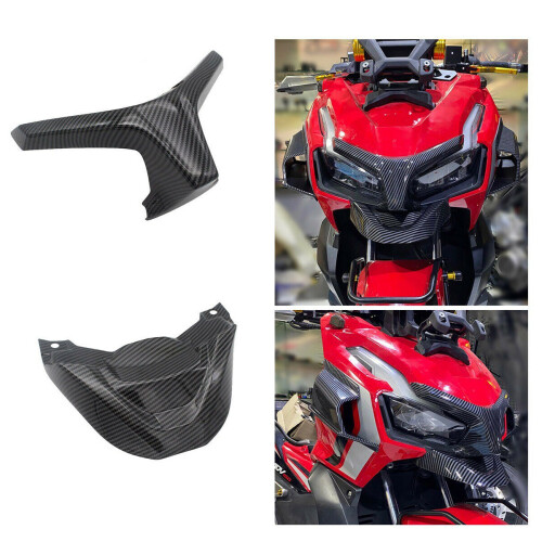 For  ADV 150 Adv150 2019-2021 Front Headlight Panel Front Beak Nose Fairing Extension Cowl Accessories Carbon 2Pcs 1