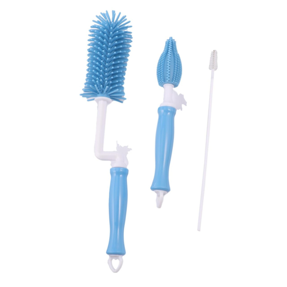 Baby Bottle Brush Set with 360 Rotatable Soft Silicone Bristles for Newborn Bottles and Pacifiers