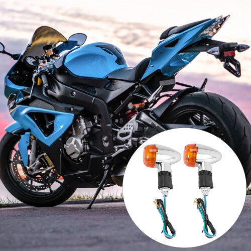 4PCs Motorcycle Turn Signals Amber Lights LED Indicator for 2