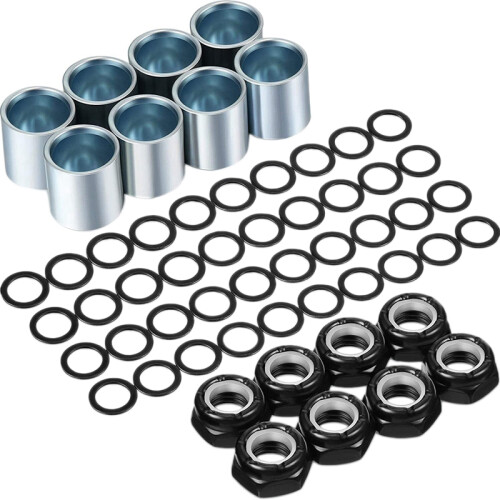 56 Pezzi Kit Hardware per Camion da Skateboard Distanziatori per Skateboard Dadi per Assi per Longboard Accessori per Skateboard