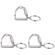 3Pcs Simple Elegant Design Western Stirrup Keychain Key Ring Hanger Tool for Men Women Bag Decoration Equestrian