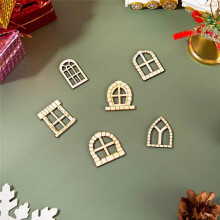 48 Piezas Puerta de Hadas Puertas de Madera para Jardín Ventana Artesanal Kit de Casa de Hadas Puerta en Miniatura Sin Terminar Ventana de Hadas