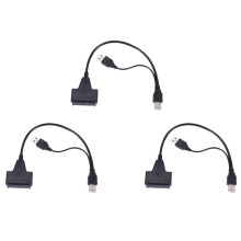 3X Usb 2.0 Vers Ide S-Ata 2.5 / 3.5 Pouces Adaptateur pour Hdd / Ssd Ordinateur Portable Disque Dur Drive Câble Convertisseur