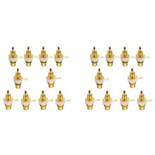 20St RCA Female Jack Plated Rca Connector Gold Panel Mount Chassis Audio Socket Plug Schot met Moer Soldeer Cup