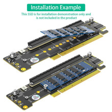 2X Dual NVMe PCIe Adapter, PCIe 4.0 X16 to Dual NVMe & 1x More PCIe X16 (X8 Signal) Adapter for M.2 NVMe SSD Adapter