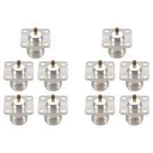 10X N Type Female Jack RF Coax Connector 4-Hole Panel Mount with Solder Cup,Silver