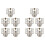 10X N Type Female Jack RF Coax Connector 4-Hole Panel Mount with Solder Cup,Silver 1
