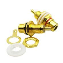 20 St RCA Hona Jack Pläterad RCA Kontakt Guld Panelmonterad Chassi Audio Socket Plugg Skott med Mutter Lödkopp