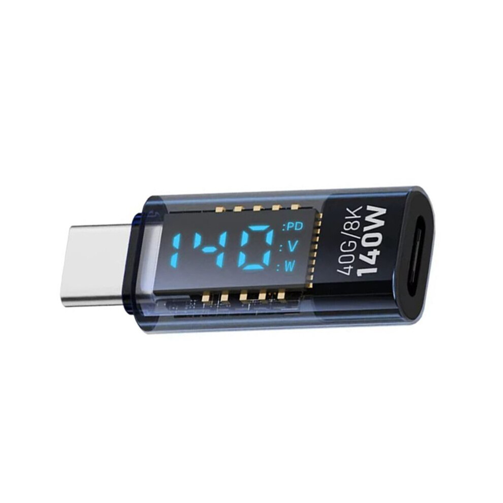 2X Usb C Adapter Led Wattage Display 140W 40Gbps 8K Usb C Extension Pd3.1 Type C Connector Type C 4712339068779