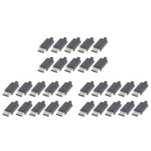 30St Typ C Usb3.1 3A Snabbladdning USB-Kontakter Hane Jack Svetsplugg Elektriska Terminaler Svetsning DIY Datakabel Svart