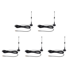 5X Antena 433Mhz 5Dbi Antena GSM Złącze Męskie SMa Podstawa Magnetyczna do Radia Amatorskiego, z Kablem 3 Metry