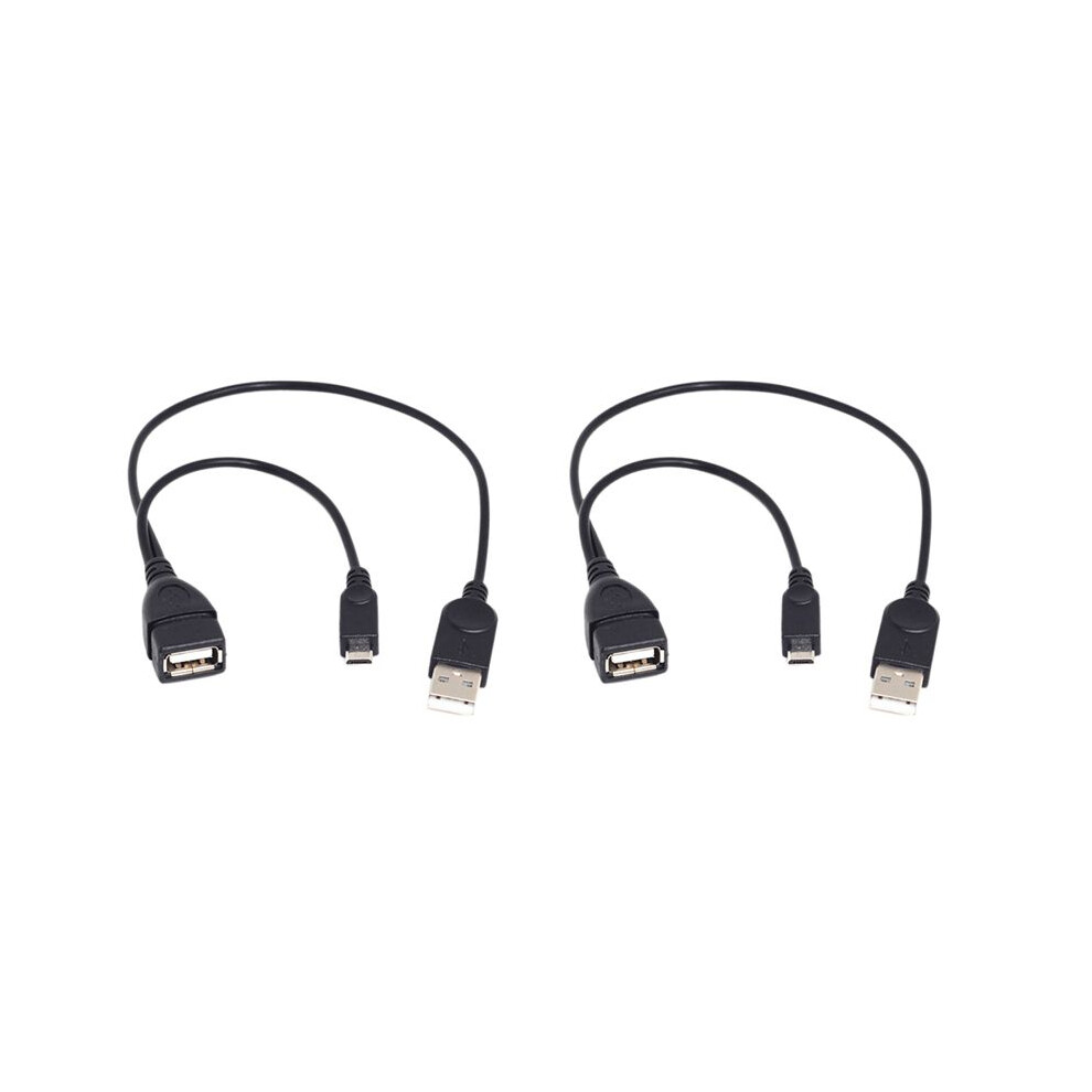 2 Micro-Usb To Usb Female Otg Adapter Cable With Usb Power Interface Suitable For Electronic Devices With Otg 6033107957292