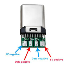 30 Stück Typ C USB3.1 3A Schnelllade-USB-Anschlüsse, Männlicher Klinkenstecker, Elektrische Anschlüsse, Schweißen, DIY-Datenkabel, Schwarz