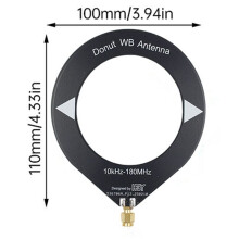 2X Antena Loop 10kHz-180MHz Cobertura de Todas As Bandas Antena Donut Suporta SDR de Ondas Curtas/Médias para Rádio Preto