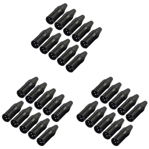 30pcs DIY 3Pin XLR Adapter Socket XLR Aviation Connector Welding  Microphone Cable Connector(Male) 1
