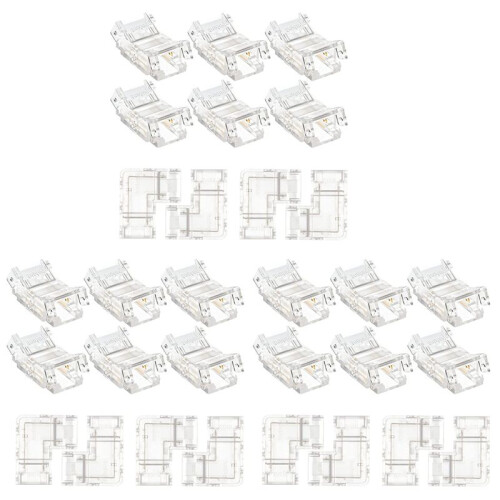 30PCS 2 Pin 8Mm Cob LED Connector Kit pour 8Mm Cob LED Strip Lights