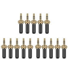 15Pcs 3.5mm Plugs Metal Connector 3.5mm Screw Lock Stereo Jack Plug with M6 Internal Thread