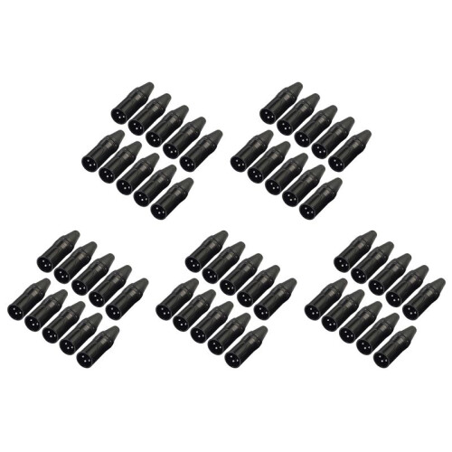 50pcs DIY 3Pin XLR Adapter Socket XLR Aviation Connector Welding  Microphone Cable Connector(Male)