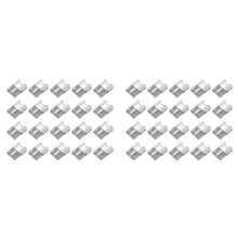 Connettori per Strisce Luminose A LED, 40 Pezzi, Connettori A 2 Pin per Strisce LED e Fili, Trasparenti, Senza Saldatura, Senza Area Scura, 8 mm