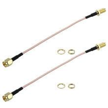 2X SMA Male to SMA Female Nut Bulkhead Crimp RG316 Coax Cable Jumper Pigtail 15cm