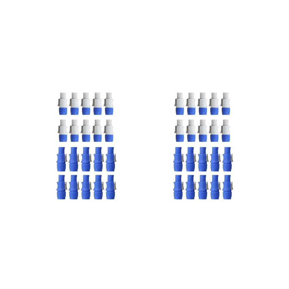 40Pcs 3 Pin Male Powercon Connector Signal Input Jack For Light Stage Light Power 4713134020375