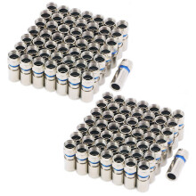 Kompressions-RG6-F-Anschluss Koaxial-Koaxialadapterstecker für Satelliten- und Kabelfernsehen (100Er Pack)