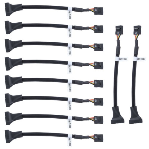 10X USB 3.0 20 Pin Header Stecker Auf USB 2.0 9 Pin Buchse Adapter-Kabel 15cm