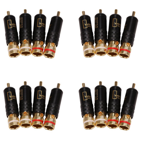 16Pcs Rca Locking Plugs Audio Video Connectors