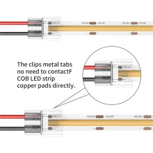 LED Light Strip Connectors 40pcs 2Pin Strip to Wires LED Tape Light Connectors,Transparent Solderless No Dark Area 8mm