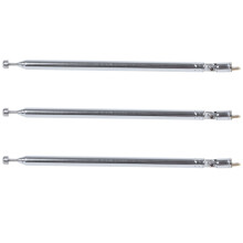 3X Metal Part 7 Telescopic AM, FM Radio Antenna Length 75 cm Long Silver