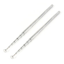 2X Silver Tone FM Radio TV 7 Sections Telescoping Antenna Aerial 38 inch 97cm