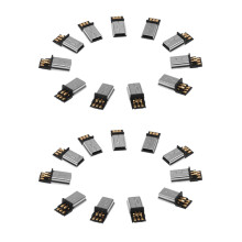 20 Stueck USB 5 Pin Stecker Stecker DIY SMT Stecker Silber Ton Dunkelgrau