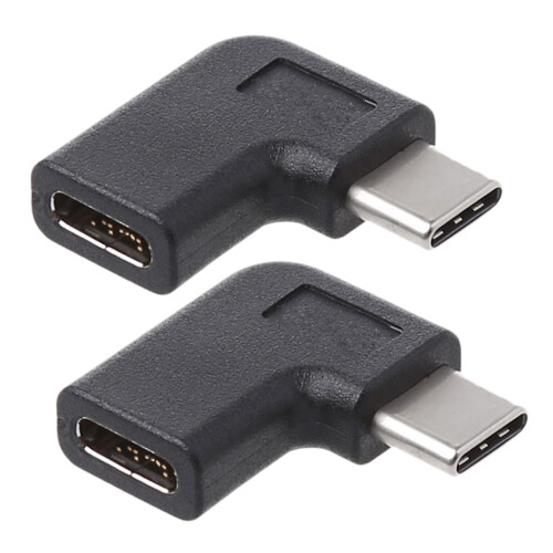 2X ÁNgulo Recto de 90 Grados USB 3.1 Type C Macho A Hembra USB-C Conversor Adaptador