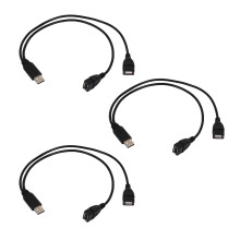 3X USB 2.0A Male Auf 2 Dual USB Female Jack Y Splitter Verteiler Adapter Kabel