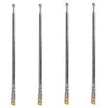 4X Ricambio 60 Centimetri Antenna 4 Sezioni Telescopiche Antenna per Radio TV