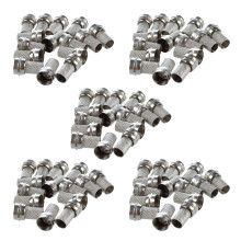 75 Stueck RG6 F-Typ Drehverbinder Koaxial Koaxialkabel RF Steckverbinder Stecker fuer CCTV-Kamera