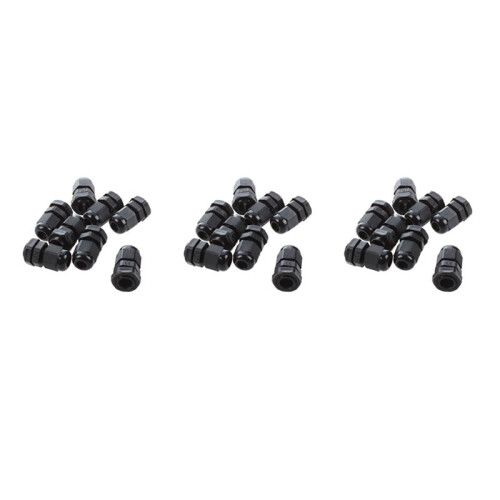 24 PCS PG7 Black Plastic Waterproof Cable Gland Connector 3-6.5mm