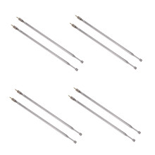 4 Pair 62.5cm 24.6 inch 4 Section Telescopic Stainless Steel AM FM Radio Universal Antenna